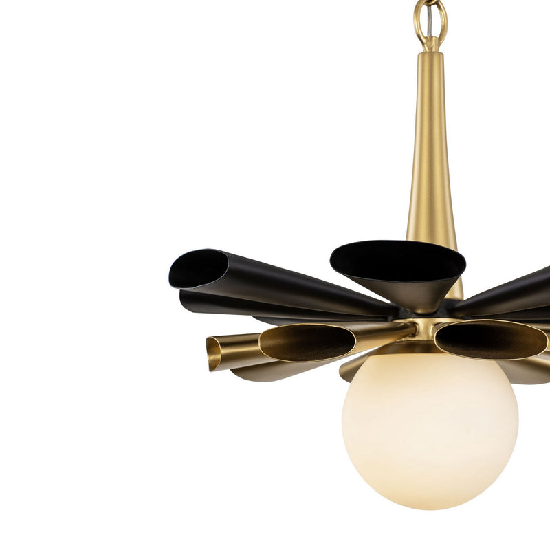 Varaluz - 372P01MMBFG - One Light Pendant - Daphne - Matte Black/French Gold