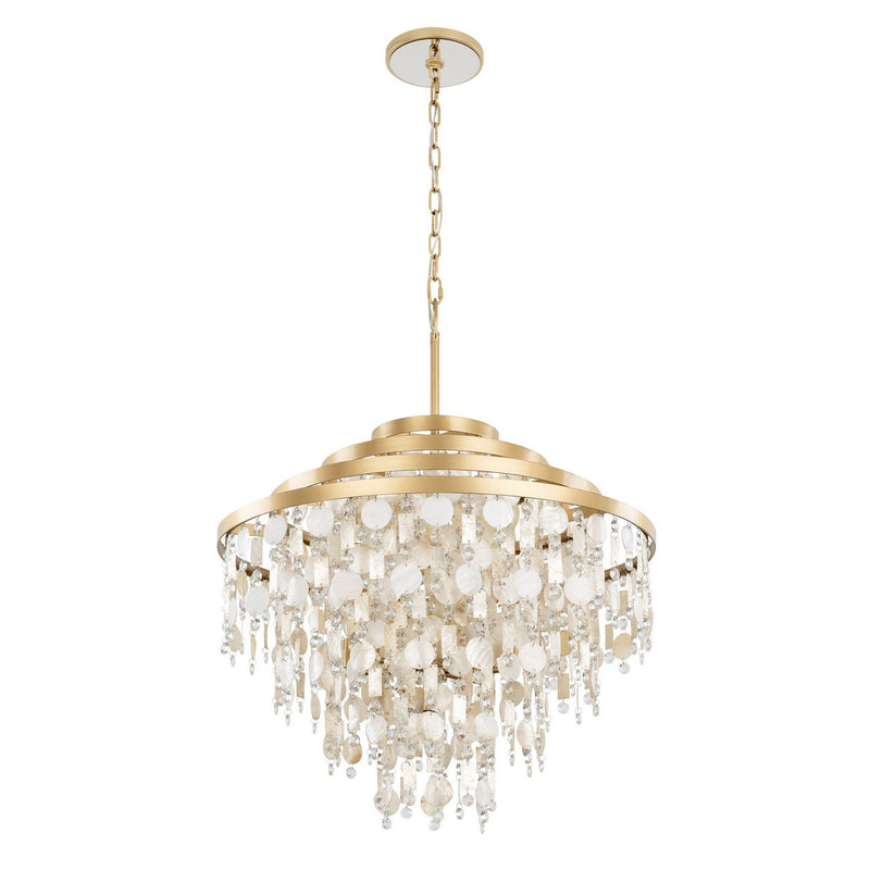 Ten Light Chandelier<br /><span style="color:#4AB0CE;">Entrega: 4-10 dias en USA</span><br /><span style="color:#4AB0CE;font-size:60%;">PREGUNTE POR ENTREGA EN PANAMA</span><br />Collection: Kalani<br />Finish: French Gold