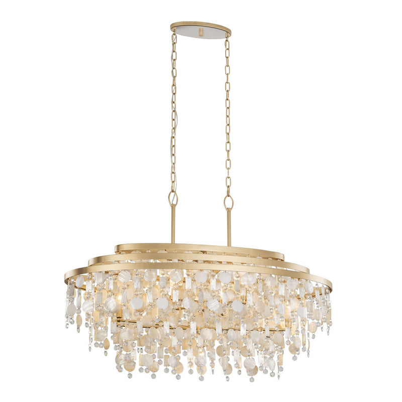 Nine Light Linear Pendant<br /><span style="color:#4AB0CE;">Entrega: 4-10 dias en USA</span><br /><span style="color:#4AB0CE;font-size:60%;">PREGUNTE POR ENTREGA EN PANAMA</span><br />Collection: Kalani<br />Finish: French Gold