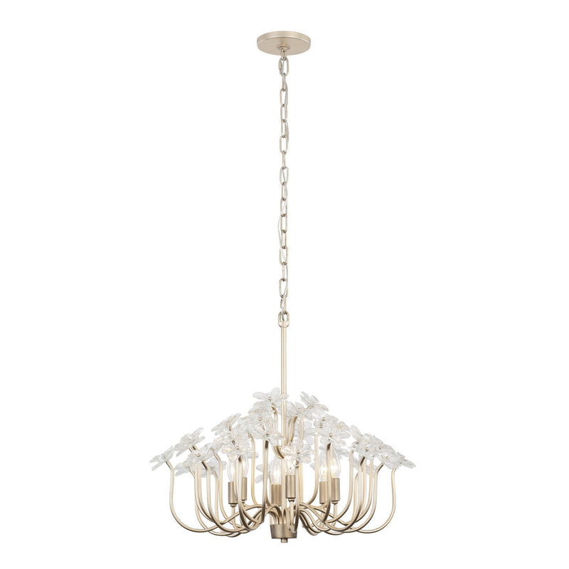 Six Light Chandelier<br /><span style="color:#4AB0CE;">Entrega: 4-10 dias en USA</span><br /><span style="color:#4AB0CE;font-size:60%;">PREGUNTE POR ENTREGA EN PANAMA</span><br />Collection: Wildflower<br />Finish: Gold Dust/Artifact