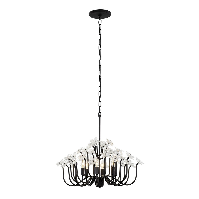 Six Light Chandelier<br /><span style="color:#4AB0CE;">Entrega: 4-10 dias en USA</span><br /><span style="color:#4AB0CE;font-size:60%;">PREGUNTE POR ENTREGA EN PANAMA</span><br />Collection: Wildflower<br />Finish: Matte Black