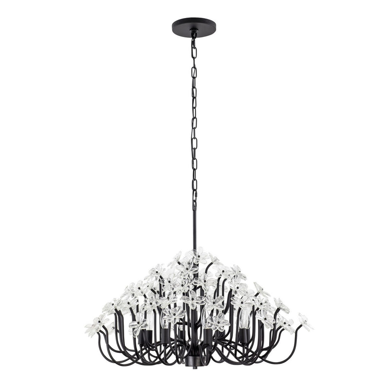 Eight Light Chandelier<br /><span style="color:#4AB0CE;">Entrega: 4-10 dias en USA</span><br /><span style="color:#4AB0CE;font-size:60%;">PREGUNTE POR ENTREGA EN PANAMA</span><br />Collection: Wildflower<br />Finish: Matte Black