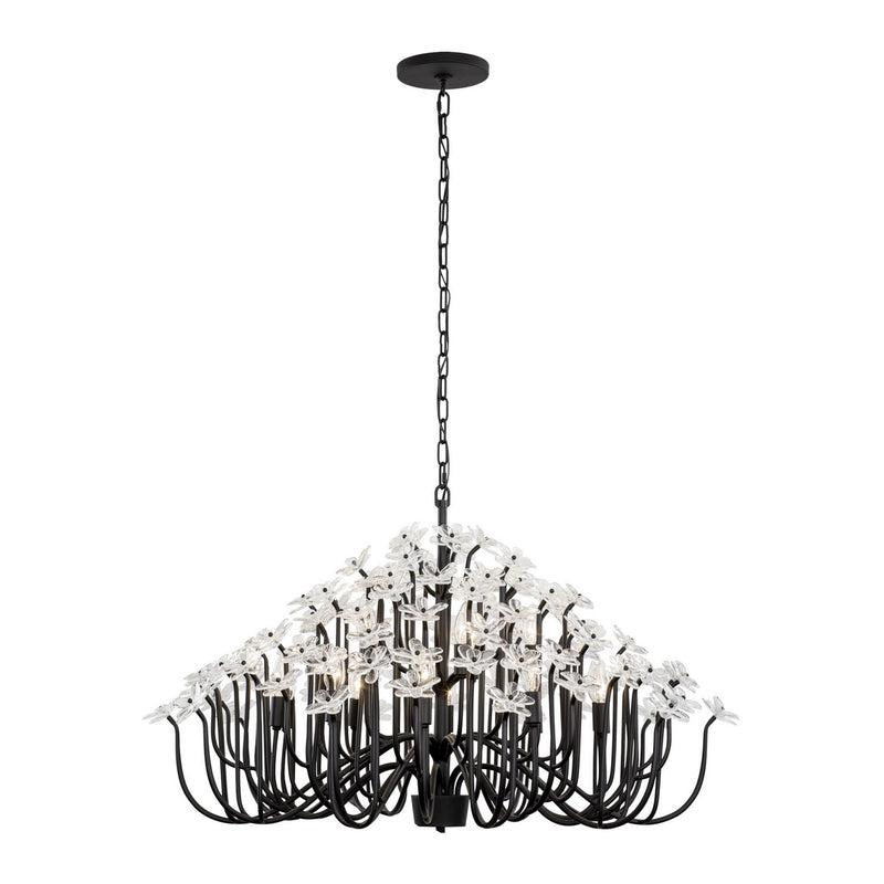 15 Light Chandelier<br /><span style="color:#4AB0CE;">Entrega: 4-10 dias en USA</span><br /><span style="color:#4AB0CE;font-size:60%;">PREGUNTE POR ENTREGA EN PANAMA</span><br />Collection: Wildflower<br />Finish: Matte Black