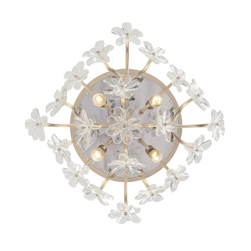 Four Light Semi-Flush Mount<br /><span style="color:#4AB0CE;">Entrega: 4-10 dias en USA</span><br /><span style="color:#4AB0CE;font-size:60%;">PREGUNTE POR ENTREGA EN PANAMA</span><br />Collection: Wildflower<br />Finish: Gold Dust/Artifact