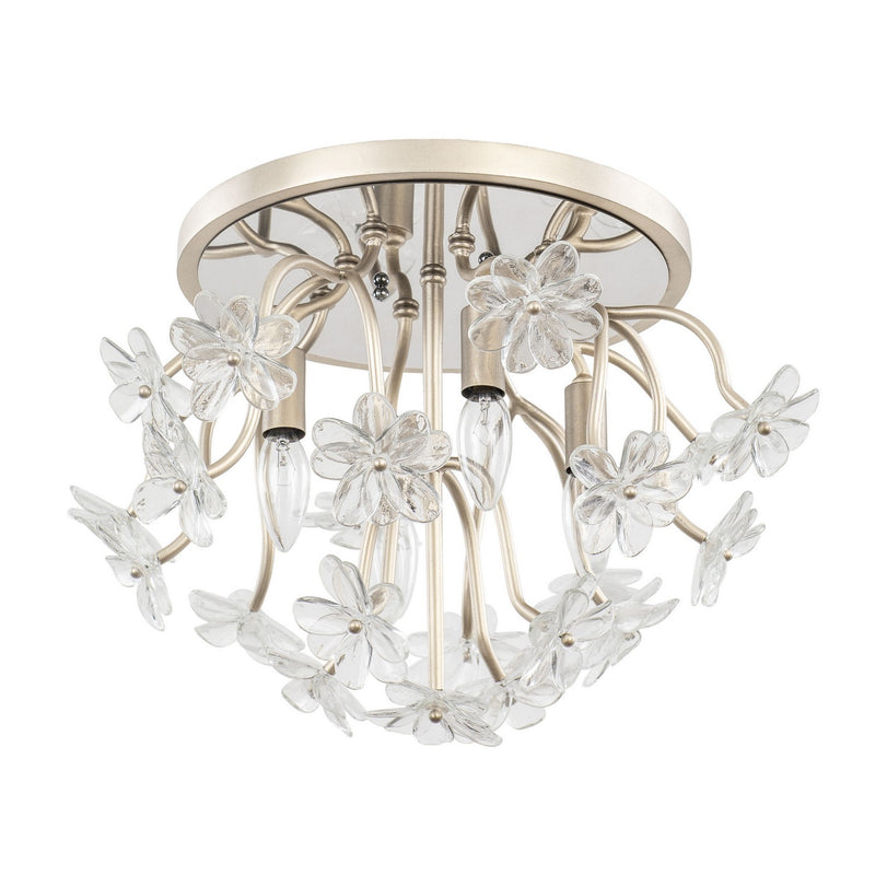 Four Light Semi-Flush Mount<br /><span style="color:#4AB0CE;">Entrega: 4-10 dias en USA</span><br /><span style="color:#4AB0CE;font-size:60%;">PREGUNTE POR ENTREGA EN PANAMA</span><br />Collection: Wildflower<br />Finish: Gold Dust/Artifact