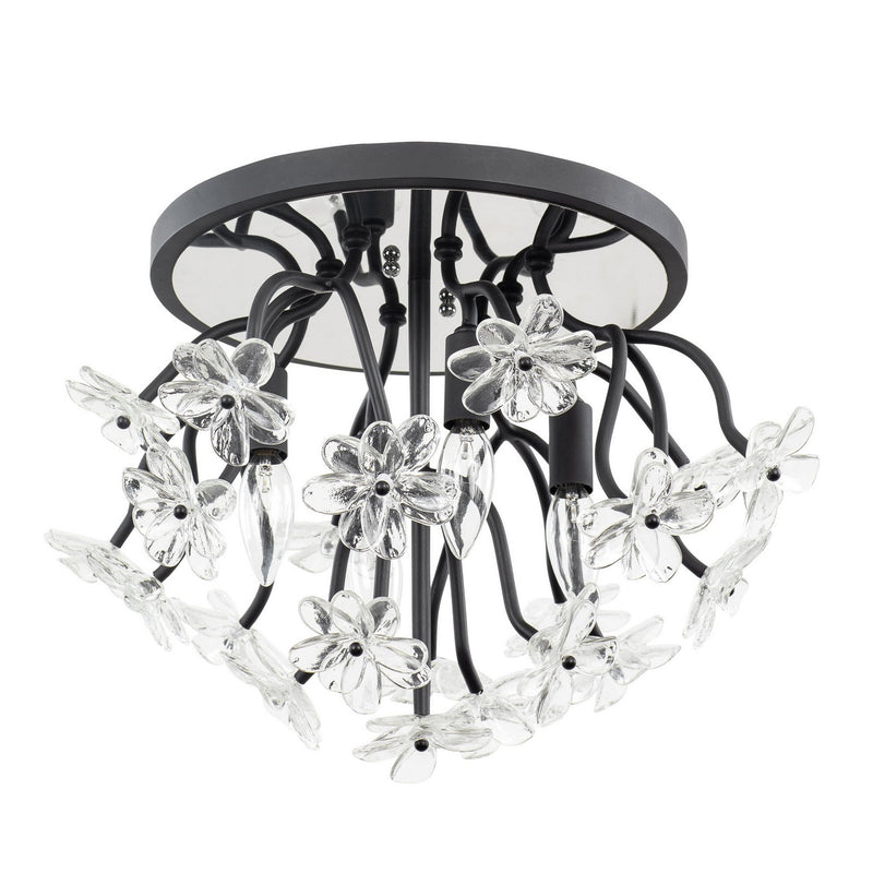 Four Light Semi-Flush Mount<br /><span style="color:#4AB0CE;">Entrega: 4-10 dias en USA</span><br /><span style="color:#4AB0CE;font-size:60%;">PREGUNTE POR ENTREGA EN PANAMA</span><br />Collection: Wildflower<br />Finish: Matte Black