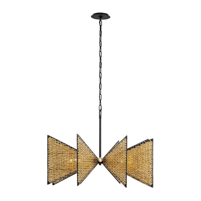 Eight Light Chandelier<br /><span style="color:#4AB0CE;">Entrega: 7-8 semanas en USA</span><br /><span style="color:#4AB0CE;font-size:60%;">PREGUNTE POR ENTREGA EN PANAMA</span><br />Collection: Machina<br />Finish: Matte Black/Sulihiya