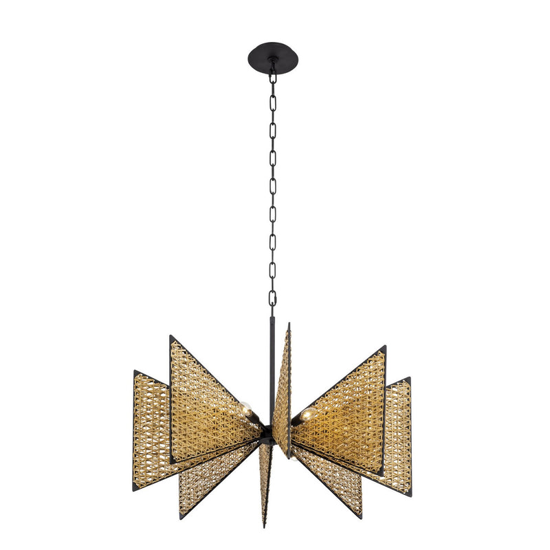 Eight Light Chandelier<br /><span style="color:#4AB0CE;">Entrega: 7-8 semanas en USA</span><br /><span style="color:#4AB0CE;font-size:60%;">PREGUNTE POR ENTREGA EN PANAMA</span><br />Collection: Machina<br />Finish: Matte Black/Sulihiya