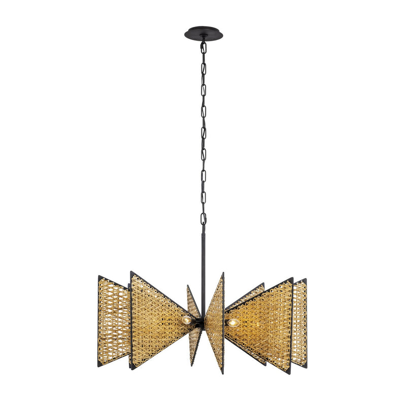 Eight Light Chandelier<br /><span style="color:#4AB0CE;">Entrega: 7-8 semanas en USA</span><br /><span style="color:#4AB0CE;font-size:60%;">PREGUNTE POR ENTREGA EN PANAMA</span><br />Collection: Machina<br />Finish: Matte Black/Sulihiya