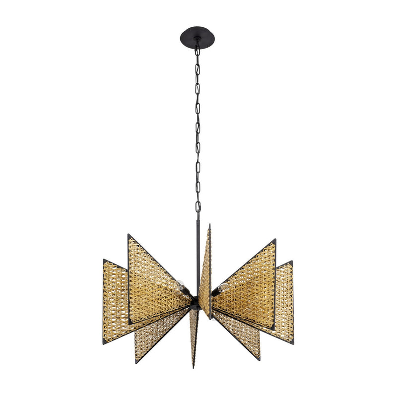 Eight Light Chandelier<br /><span style="color:#4AB0CE;">Entrega: 7-8 semanas en USA</span><br /><span style="color:#4AB0CE;font-size:60%;">PREGUNTE POR ENTREGA EN PANAMA</span><br />Collection: Machina<br />Finish: Matte Black/Sulihiya