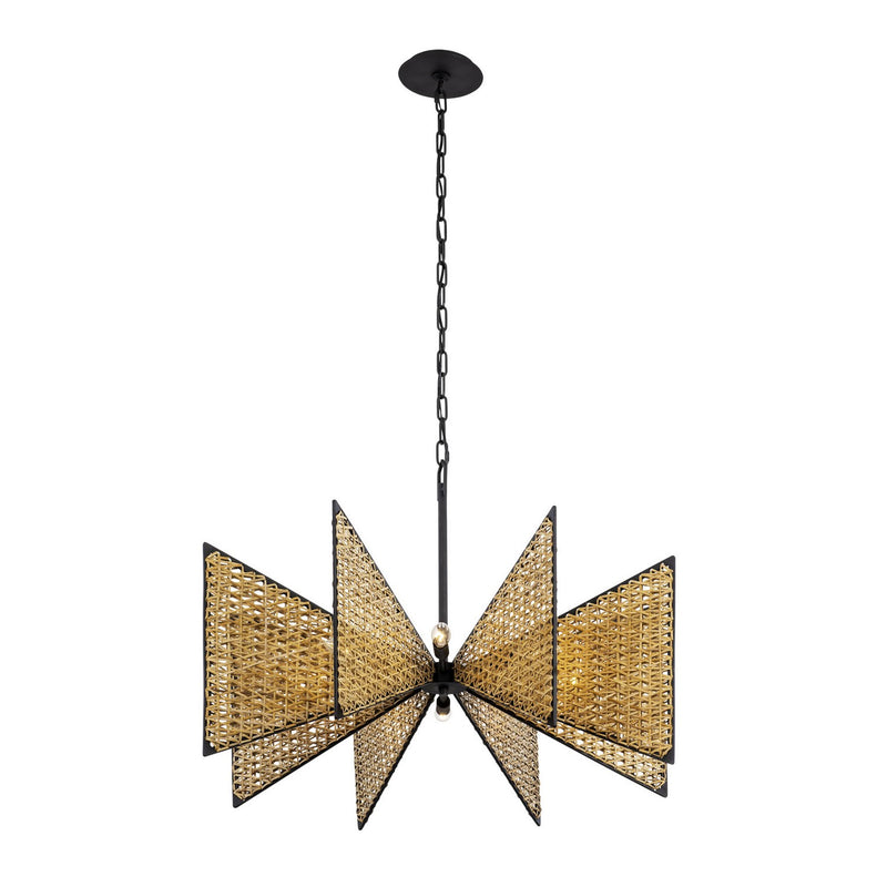 Eight Light Chandelier<br /><span style="color:#4AB0CE;">Entrega: 7-8 semanas en USA</span><br /><span style="color:#4AB0CE;font-size:60%;">PREGUNTE POR ENTREGA EN PANAMA</span><br />Collection: Machina<br />Finish: Matte Black/Sulihiya