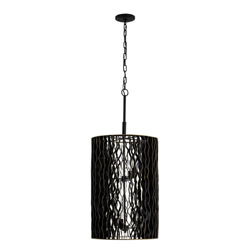 Six Light Foyer Pendant<br /><span style="color:#4AB0CE;">Entrega: 4-10 dias en USA</span><br /><span style="color:#4AB0CE;font-size:60%;">PREGUNTE POR ENTREGA EN PANAMA</span><br />Collection: Estela<br />Finish: Matte Black/French Gold