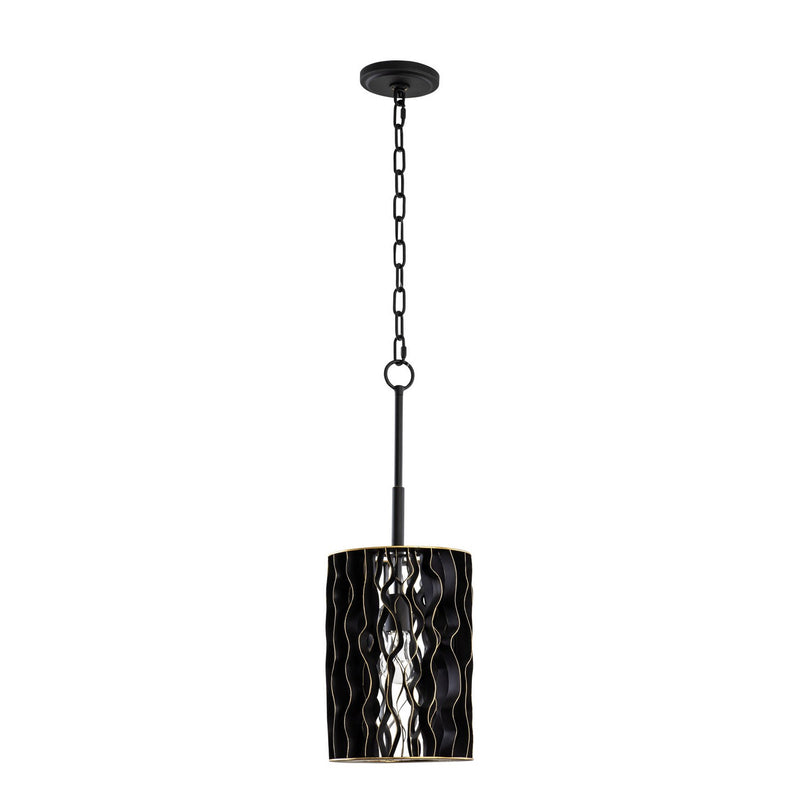 One Light Mini Pendant<br /><span style="color:#4AB0CE;">Entrega: 4-10 dias en USA</span><br /><span style="color:#4AB0CE;font-size:60%;">PREGUNTE POR ENTREGA EN PANAMA</span><br />Collection: Estela<br />Finish: Matte Black/French Gold