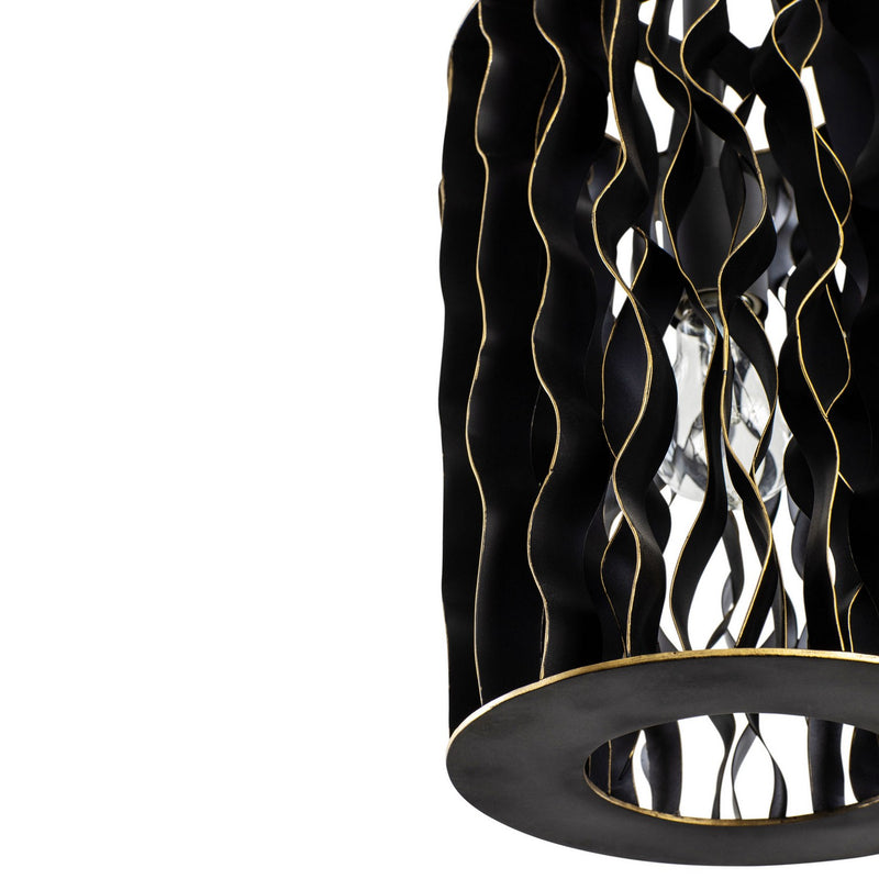 Varaluz - 380M01MBFG - One Light Mini Pendant - Estela - Matte Black/French Gold