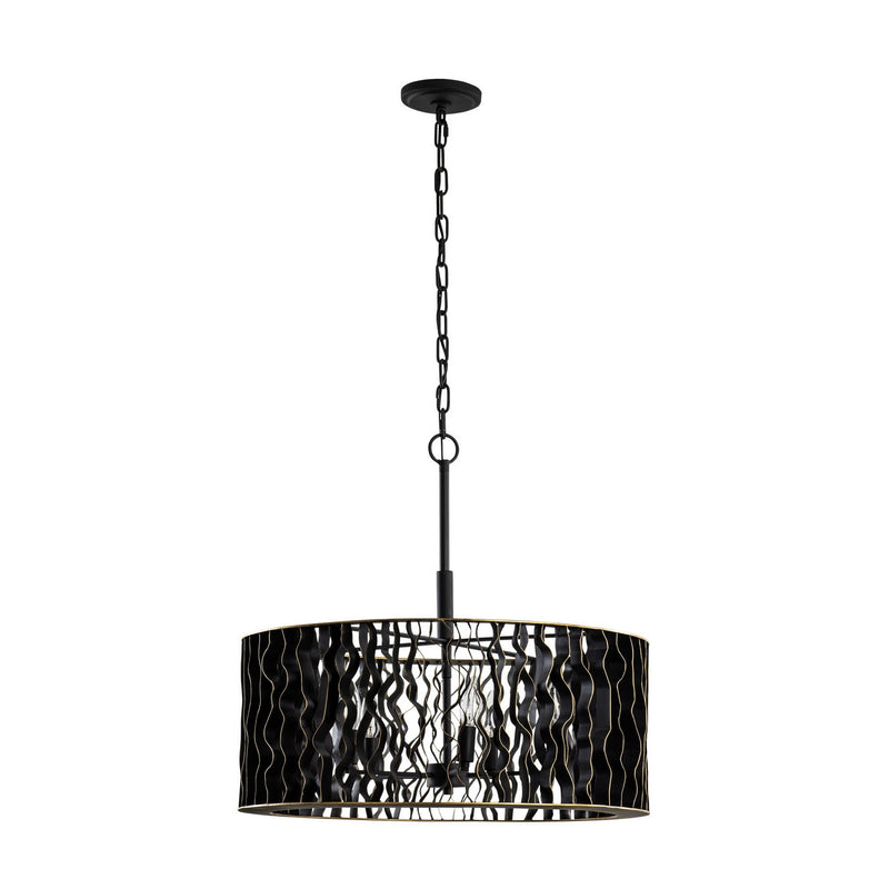 Five Light Pendant<br /><span style="color:#4AB0CE;">Entrega: 4-10 dias en USA</span><br /><span style="color:#4AB0CE;font-size:60%;">PREGUNTE POR ENTREGA EN PANAMA</span><br />Collection: Estela<br />Finish: Matte Black/French Gold