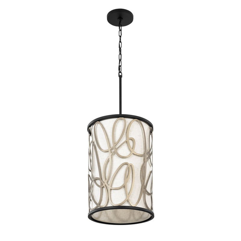 Six Light Foyer Pendant<br /><span style="color:#4AB0CE;">Entrega: 4-10 dias en USA</span><br /><span style="color:#4AB0CE;font-size:60%;">PREGUNTE POR ENTREGA EN PANAMA</span><br />Collection: Scribble<br />Finish: Matte Black/Artifact