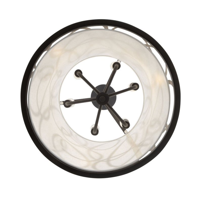 Six Light Foyer Pendant<br /><span style="color:#4AB0CE;">Entrega: 4-10 dias en USA</span><br /><span style="color:#4AB0CE;font-size:60%;">PREGUNTE POR ENTREGA EN PANAMA</span><br />Collection: Scribble<br />Finish: Matte Black/Artifact