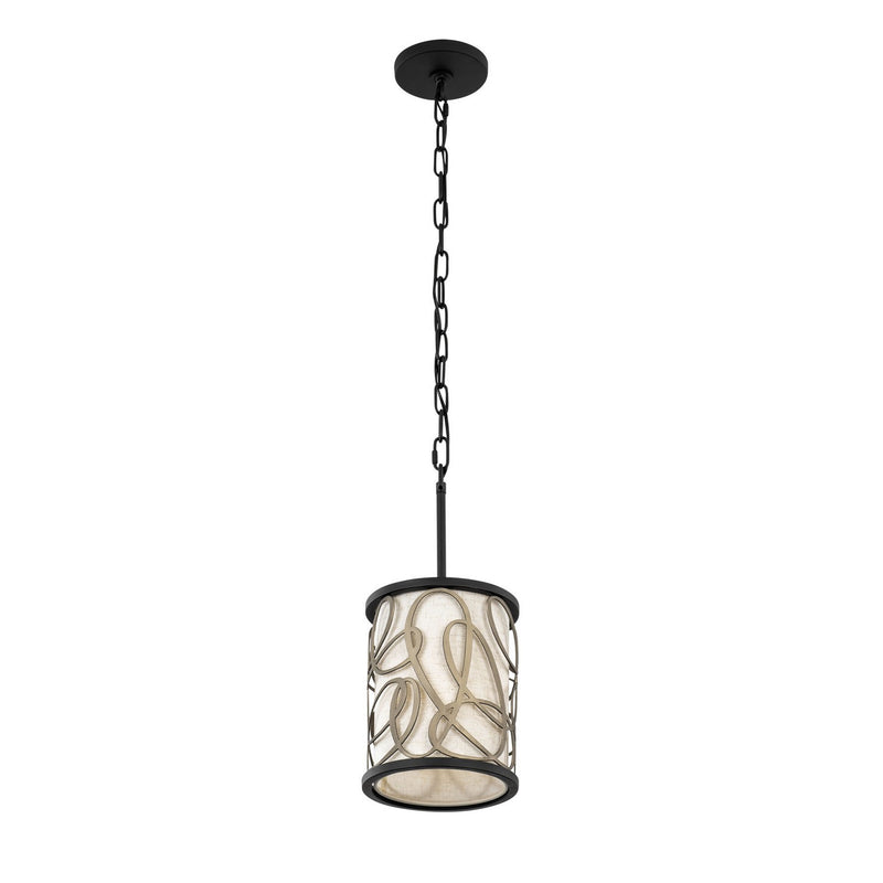 One Light Mini Pendant<br /><span style="color:#4AB0CE;">Entrega: 4-10 dias en USA</span><br /><span style="color:#4AB0CE;font-size:60%;">PREGUNTE POR ENTREGA EN PANAMA</span><br />Collection: Scribble<br />Finish: Matte Black/Artifact