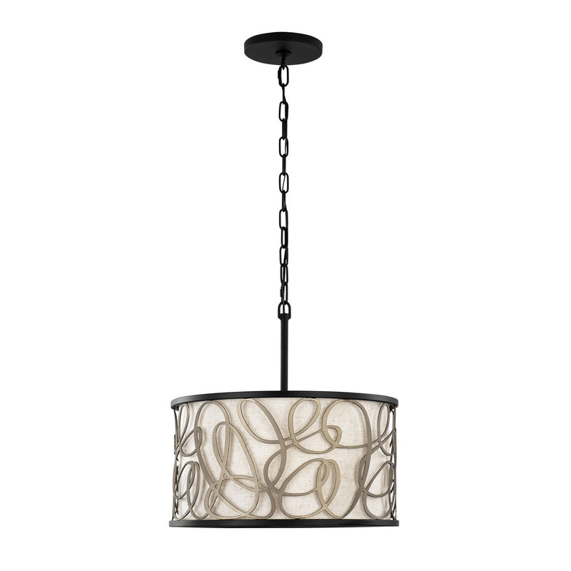 Three Light Pendant<br /><span style="color:#4AB0CE;">Entrega: 4-10 dias en USA</span><br /><span style="color:#4AB0CE;font-size:60%;">PREGUNTE POR ENTREGA EN PANAMA</span><br />Collection: Scribble<br />Finish: Matte Black/Artifact