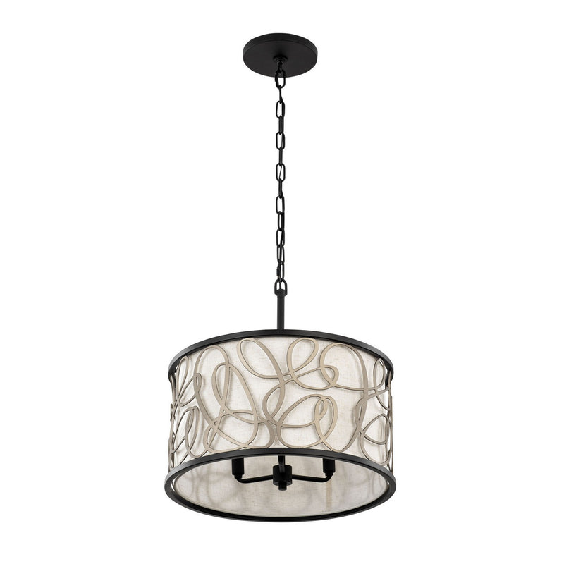 Three Light Pendant<br /><span style="color:#4AB0CE;">Entrega: 4-10 dias en USA</span><br /><span style="color:#4AB0CE;font-size:60%;">PREGUNTE POR ENTREGA EN PANAMA</span><br />Collection: Scribble<br />Finish: Matte Black/Artifact