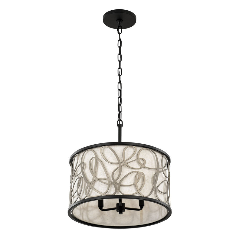 Three Light Pendant<br /><span style="color:#4AB0CE;">Entrega: 4-10 dias en USA</span><br /><span style="color:#4AB0CE;font-size:60%;">PREGUNTE POR ENTREGA EN PANAMA</span><br />Collection: Scribble<br />Finish: Matte Black/Artifact