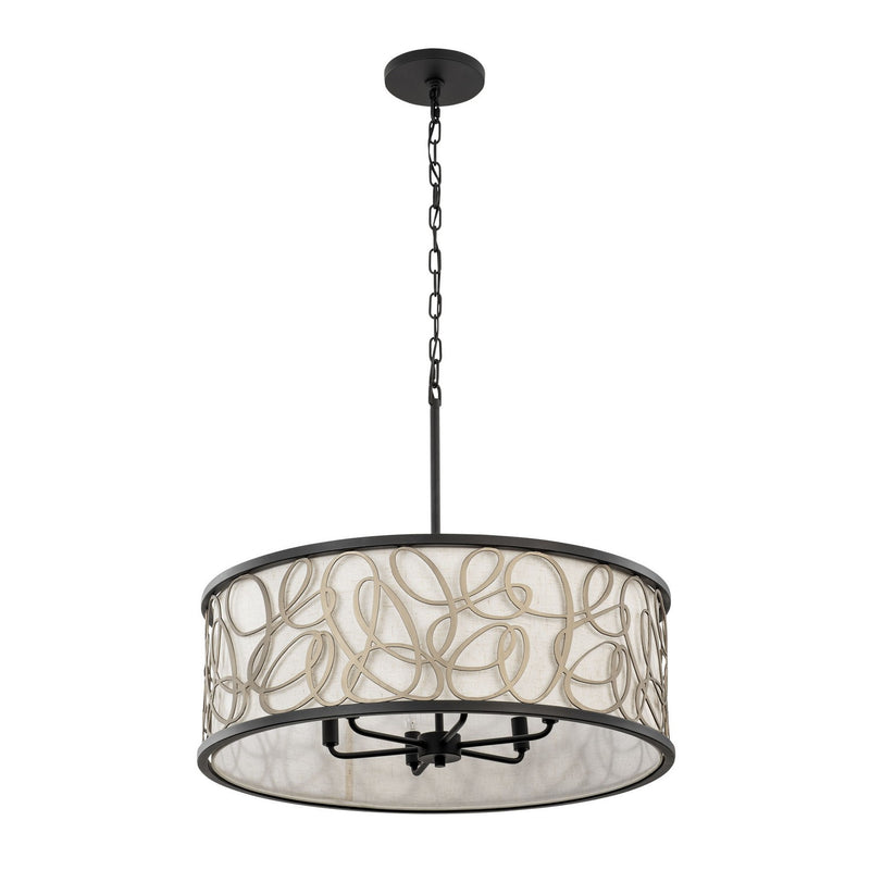 Six Light Pendant<br /><span style="color:#4AB0CE;">Entrega: 4-10 dias en USA</span><br /><span style="color:#4AB0CE;font-size:60%;">PREGUNTE POR ENTREGA EN PANAMA</span><br />Collection: Scribble<br />Finish: Matte Black/Artifact