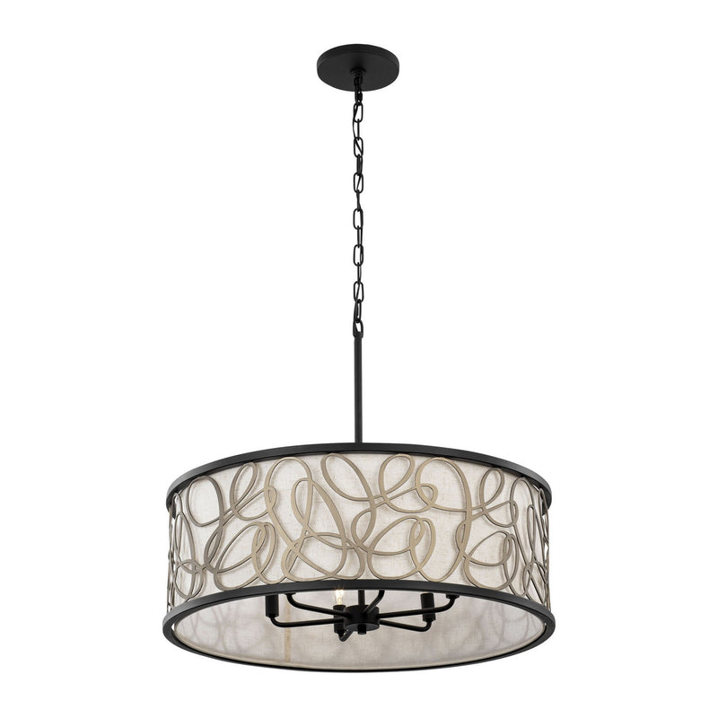 Six Light Pendant<br /><span style="color:#4AB0CE;">Entrega: 4-10 dias en USA</span><br /><span style="color:#4AB0CE;font-size:60%;">PREGUNTE POR ENTREGA EN PANAMA</span><br />Collection: Scribble<br />Finish: Matte Black/Artifact