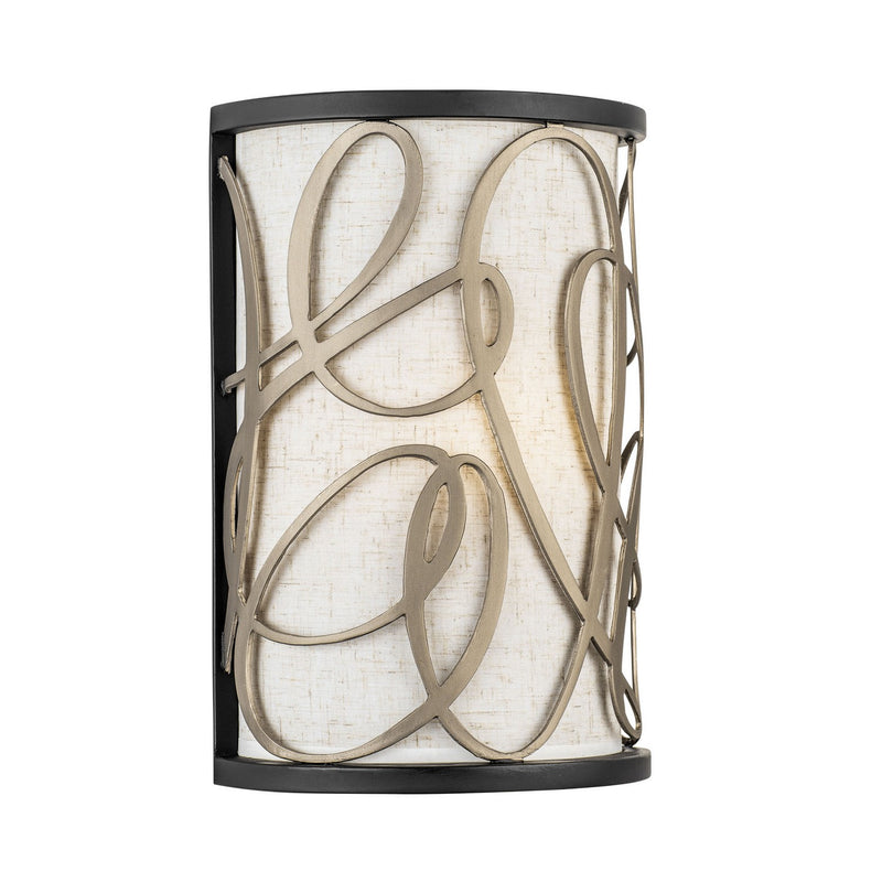 One Light Wall Sconce<br /><span style="color:#4AB0CE;">Entrega: 4-10 dias en USA</span><br /><span style="color:#4AB0CE;font-size:60%;">PREGUNTE POR ENTREGA EN PANAMA</span><br />Collection: Scribble<br />Finish: Matte Black/Artifact