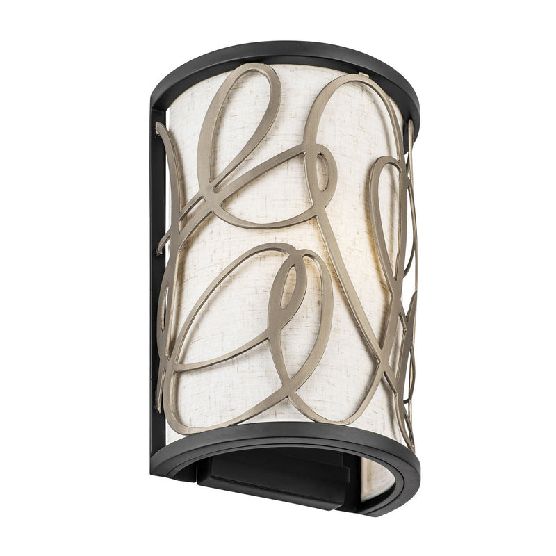 One Light Wall Sconce<br /><span style="color:#4AB0CE;">Entrega: 4-10 dias en USA</span><br /><span style="color:#4AB0CE;font-size:60%;">PREGUNTE POR ENTREGA EN PANAMA</span><br />Collection: Scribble<br />Finish: Matte Black/Artifact