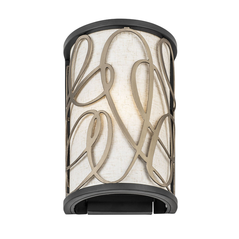 One Light Wall Sconce<br /><span style="color:#4AB0CE;">Entrega: 4-10 dias en USA</span><br /><span style="color:#4AB0CE;font-size:60%;">PREGUNTE POR ENTREGA EN PANAMA</span><br />Collection: Scribble<br />Finish: Matte Black/Artifact