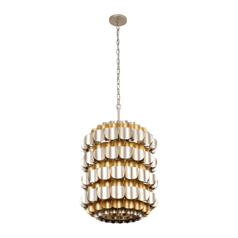 Six Light Foyer Pendant<br /><span style="color:#4AB0CE;">Entrega: 4-10 dias en USA</span><br /><span style="color:#4AB0CE;font-size:60%;">PREGUNTE POR ENTREGA EN PANAMA</span><br />Collection: Swoon<br />Finish: Antique Gold/Gold Dust