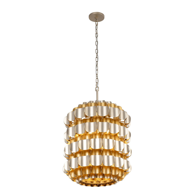 Six Light Foyer Pendant<br /><span style="color:#4AB0CE;">Entrega: 4-10 dias en USA</span><br /><span style="color:#4AB0CE;font-size:60%;">PREGUNTE POR ENTREGA EN PANAMA</span><br />Collection: Swoon<br />Finish: Antique Gold/Gold Dust