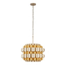 Three Light Pendant<br /><span style="color:#4AB0CE;">Entrega: 4-10 dias en USA</span><br /><span style="color:#4AB0CE;font-size:60%;">PREGUNTE POR ENTREGA EN PANAMA</span><br />Collection: Swoon<br />Finish: Antique Gold/Gold Dust