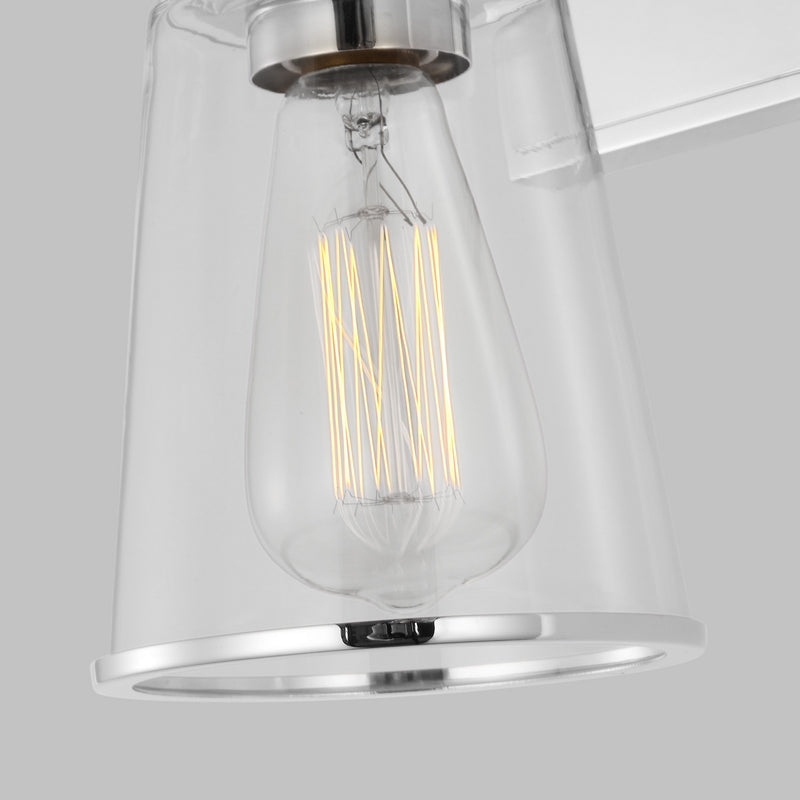 One Light Bath Vanity<br /><span style="color:#4AB0CE;">Entrega: 4-10 dias en USA</span><br /><span style="color:#4AB0CE;font-size:60%;">PREGUNTE POR ENTREGA EN PANAMA</span><br />Collection: Alessa<br />Finish: Polished Nickel