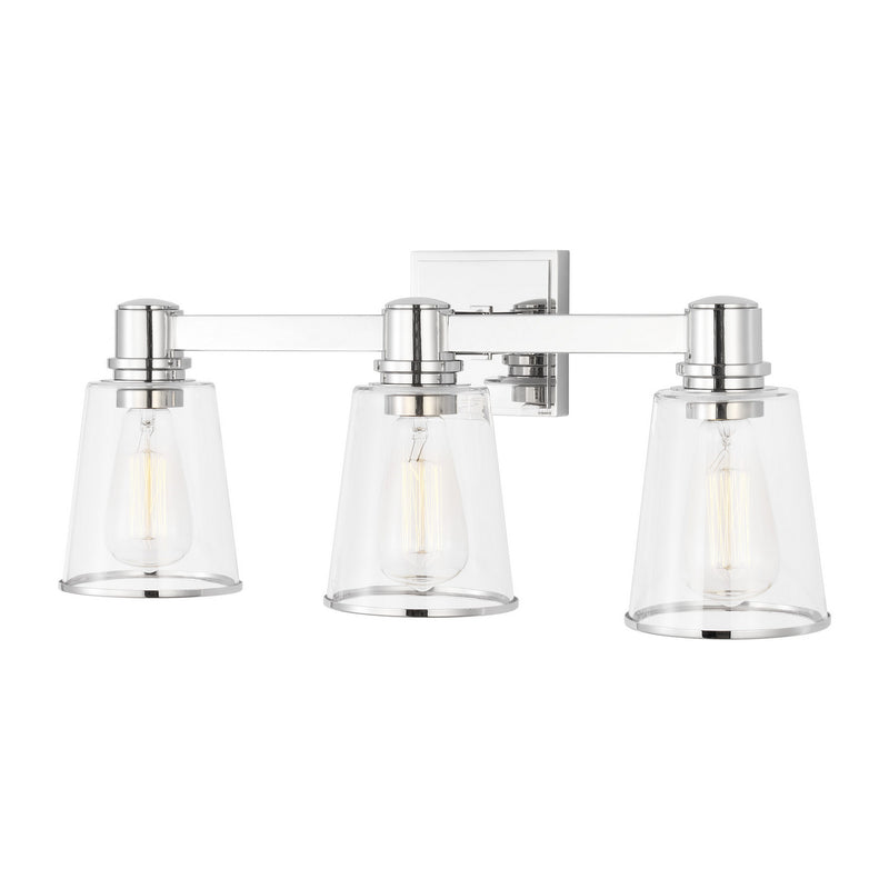 Three Light Bath Vanity<br /><span style="color:#4AB0CE;">Entrega: 4-10 dias en USA</span><br /><span style="color:#4AB0CE;font-size:60%;">PREGUNTE POR ENTREGA EN PANAMA</span><br />Collection: Alessa<br />Finish: Polished Nickel