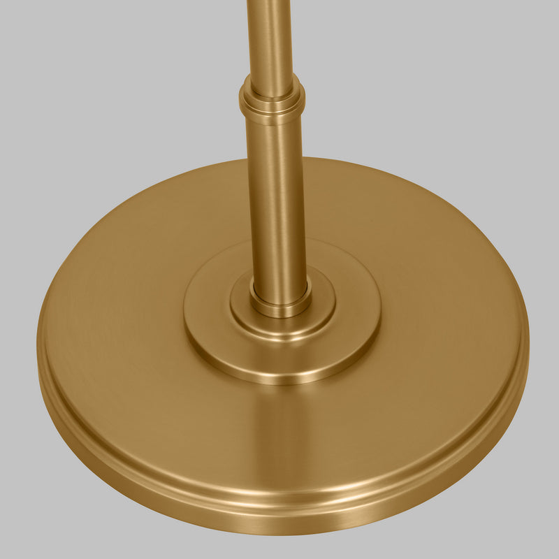 One Light Floor Lamp<br /><span style="color:#4AB0CE;">Entrega: 4-10 dias en USA</span><br /><span style="color:#4AB0CE;font-size:60%;">PREGUNTE POR ENTREGA EN PANAMA</span><br />Collection: Belmont<br />Finish: Burnished Brass