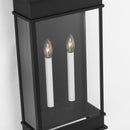Two Light Outdoor Wall Sconce<br /><span style="color:#4AB0CE;">Entrega: 4-10 dias en USA</span><br /><span style="color:#4AB0CE;font-size:60%;">PREGUNTE POR ENTREGA EN PANAMA</span><br />Collection: Cupertino<br />Finish: Textured Black