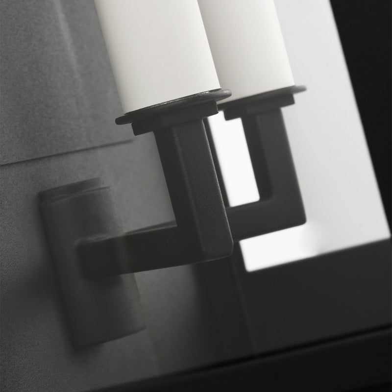 Two Light Outdoor Wall Sconce<br /><span style="color:#4AB0CE;">Entrega: 4-10 dias en USA</span><br /><span style="color:#4AB0CE;font-size:60%;">PREGUNTE POR ENTREGA EN PANAMA</span><br />Collection: Cupertino<br />Finish: Textured Black