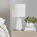 One Light Table Lamp<br /><span style="color:#4AB0CE;">Entrega: 4-10 dias en USA</span><br /><span style="color:#4AB0CE;font-size:60%;">PREGUNTE POR ENTREGA EN PANAMA</span><br />Collection: Moresby<br />Finish: Gloss White
