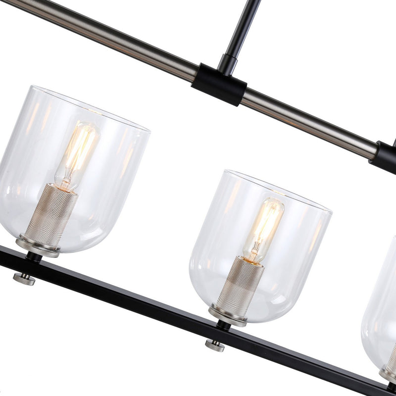 Five Light Island Pendant<br /><span style="color:#4AB0CE;">Entrega: 4-10 dias en USA</span><br /><span style="color:#4AB0CE;font-size:60%;">PREGUNTE POR ENTREGA EN PANAMA</span><br />Collection: Cheshire<br />Finish: Black & Nickel