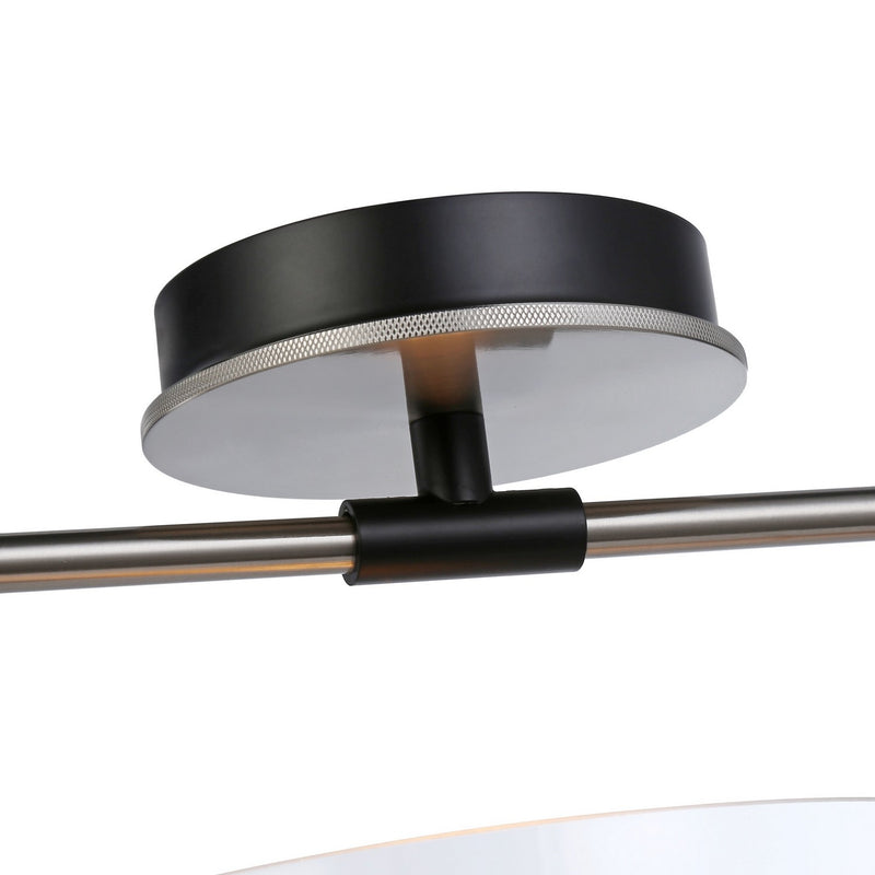 One Light Semi-Flush Mount<br /><span style="color:#4AB0CE;">Entrega: 4-10 dias en USA</span><br /><span style="color:#4AB0CE;font-size:60%;">PREGUNTE POR ENTREGA EN PANAMA</span><br />Collection: Cheshire<br />Finish: Black & Nickel