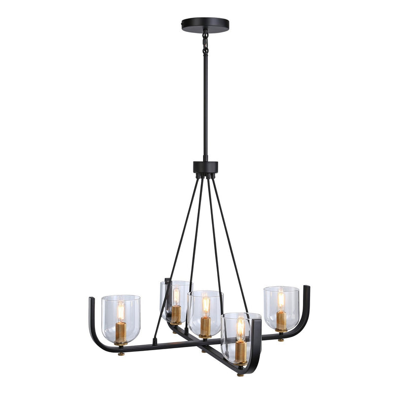 Five Light Chandelier<br /><span style="color:#4AB0CE;">Entrega: 4-10 dias en USA</span><br /><span style="color:#4AB0CE;font-size:60%;">PREGUNTE POR ENTREGA EN PANAMA</span><br />Collection: Cheshire<br />Finish: Black & Brass