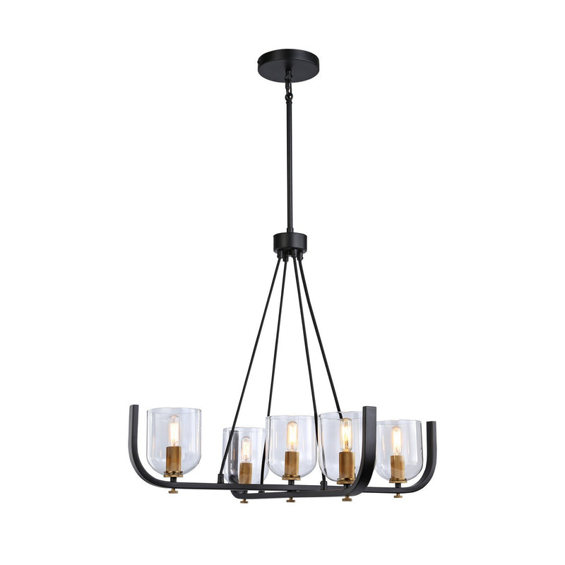 Artcraft Canada - AC11746BB - Five Light Chandelier - Cheshire - Black & Brass