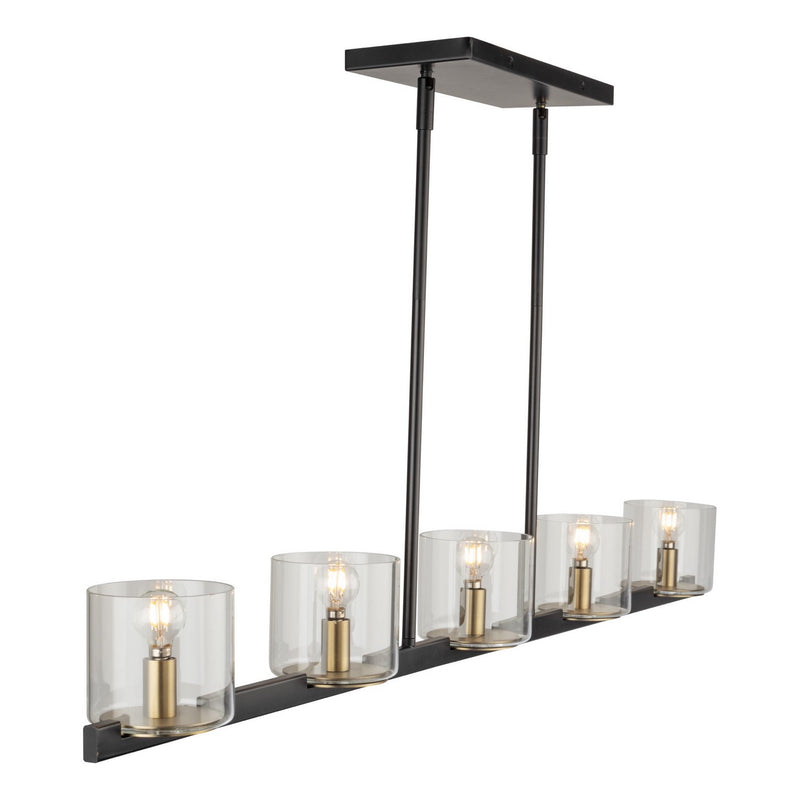 Artcraft Canada - AC11825BB - Five Light Island Pendant - Salinas - Black and Brass