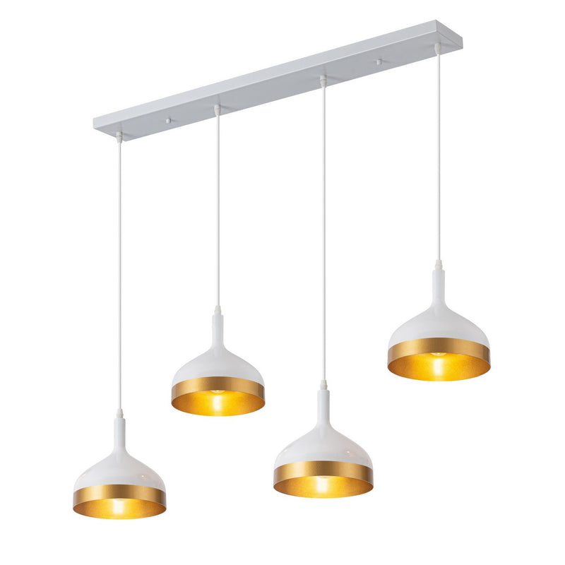 Artcraft Canada - SC13354WH - Four Light Island Pendant - Dash - White & Gold