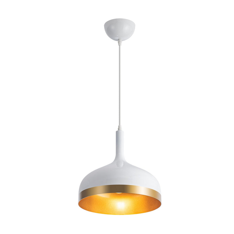 One Light Pendant<br /><span style="color:#4AB0CE;">Entrega: 4-10 dias en USA</span><br /><span style="color:#4AB0CE;font-size:60%;">PREGUNTE POR ENTREGA EN PANAMA</span><br />Collection: Dash<br />Finish: White & Gold