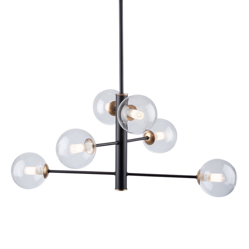 Six Light Chandelier<br /><span style="color:#4AB0CE;">Entrega: 4-10 dias en USA</span><br /><span style="color:#4AB0CE;font-size:60%;">PREGUNTE POR ENTREGA EN PANAMA</span><br />Collection: Aurelia<br />Finish: Matte Black & Brass