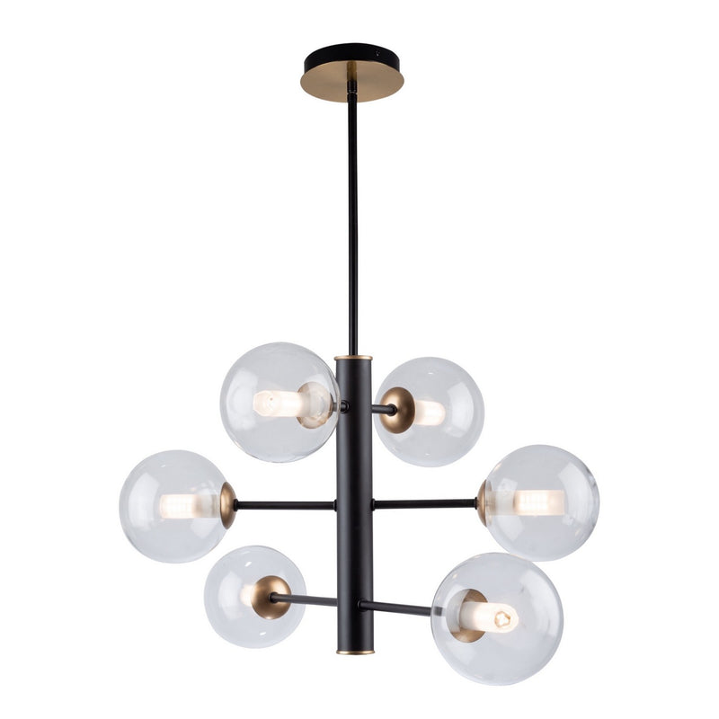 Six Light Chandelier<br /><span style="color:#4AB0CE;">Entrega: 4-10 dias en USA</span><br /><span style="color:#4AB0CE;font-size:60%;">PREGUNTE POR ENTREGA EN PANAMA</span><br />Collection: Aurelia<br />Finish: Matte Black & Brass