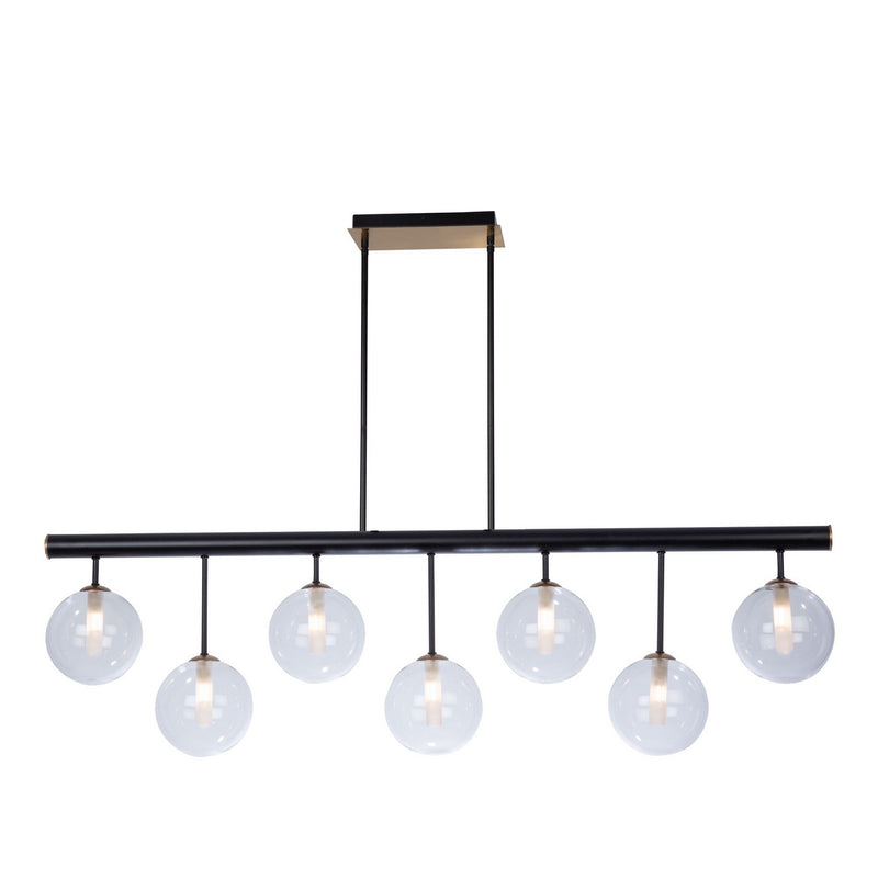 Artcraft Canada - AC11767VB - Seven Light Island Pendant - Aurelia - Matte Black & Brass