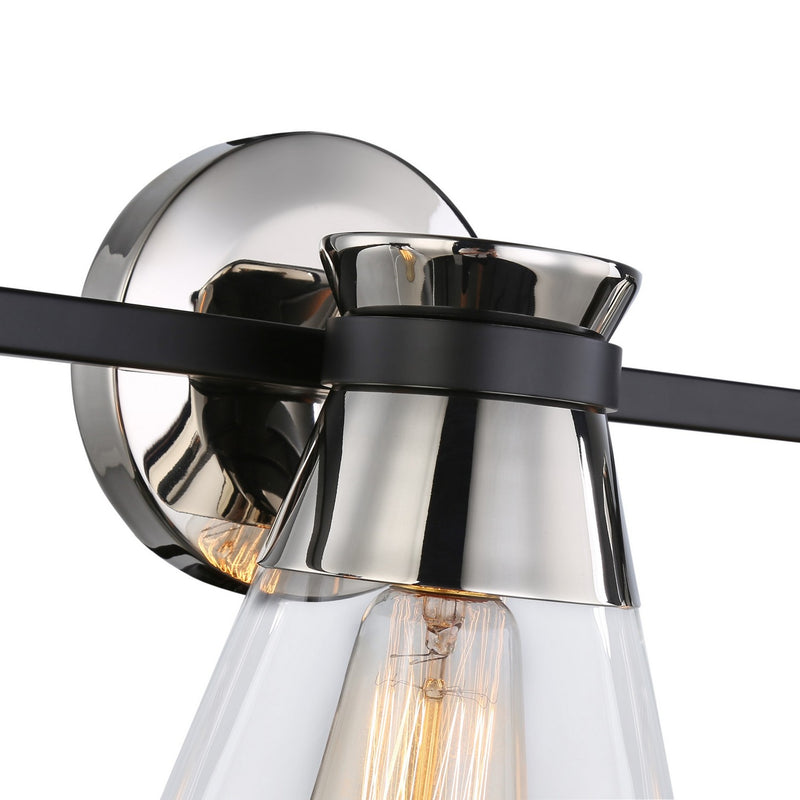 Three Light Vanity<br /><span style="color:#4AB0CE;">Entrega: 4-10 dias en USA</span><br /><span style="color:#4AB0CE;font-size:60%;">PREGUNTE POR ENTREGA EN PANAMA</span><br />Collection: Kanata<br />Finish: Black & Polished Nickel